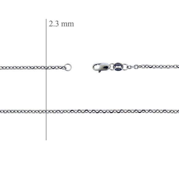 26" Cable Rolo Link Chain Necklace 14K White Gold - Picture 3 of 3